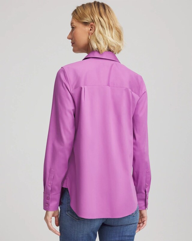 No Iron Stretch-Sateen Shirt - image 3